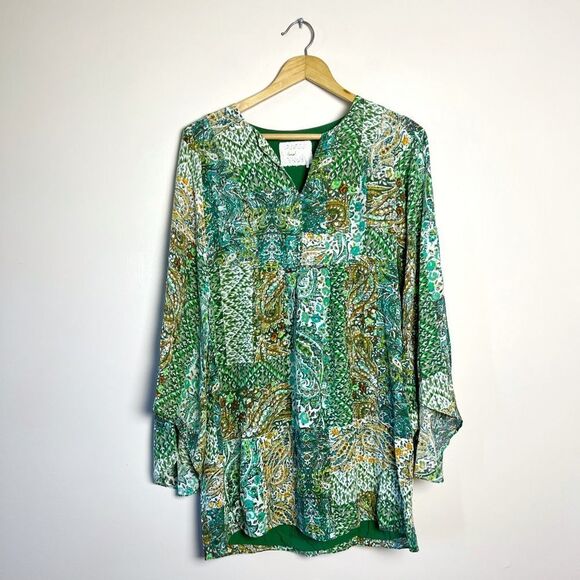 CLEARANCE! Green Floreat Amelie Boho Tunic Dress Size 6 EUC - Picture 1 of 5